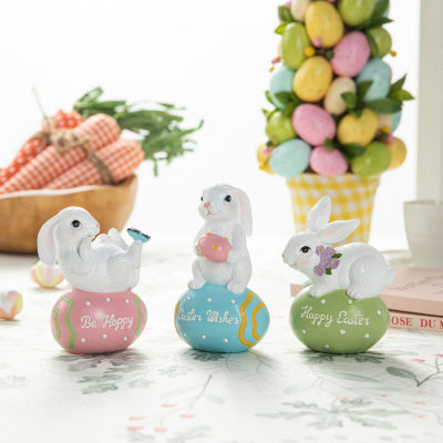 Glitzhome Resin Bunny 3-pc. Easter Tabletop Decor