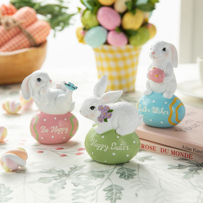 Glitzhome Resin Bunny 3-pc. Easter Tabletop Decor