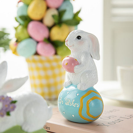 Glitzhome Resin Bunny 3-pc. Easter Tabletop Decor, One Size, White