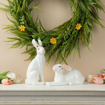 Glitzhome Resin Bunny 2-pc. Easter Tabletop Decor