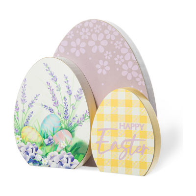 Glitzhome Wooden Eggs Easter Tabletop Decor