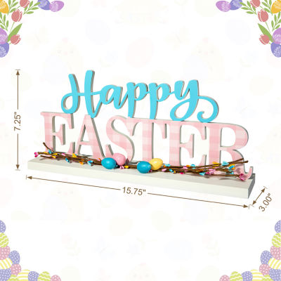 Glitzhome Wooden "Happy " Easter Tabletop Decor