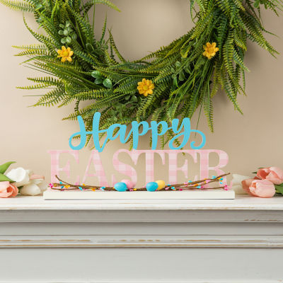 Glitzhome Wooden "Happy " Easter Tabletop Decor