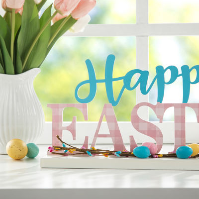 Glitzhome Wooden "Happy " Easter Tabletop Decor