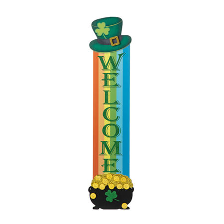 Glitzhome Rainbow Decor St. Patricks Day Porch Sign, One Size, Green