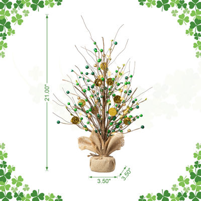 Glitzhome Lighted  Coin Tree St. Patricks Day Tabletop Decor