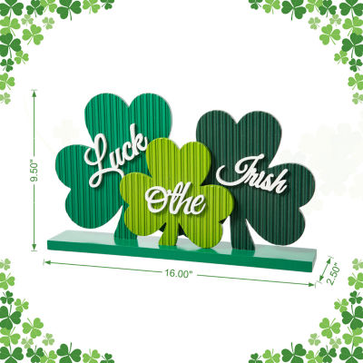 Glitzhome Shamrocks St. Patricks Day Tabletop Decor