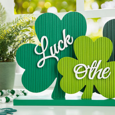 Glitzhome 18 in. H St Patrick's Shamrock and Berry Table Tree