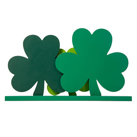 Glitzhome Shamrocks St. Patricks Day Tabletop Decor, One Size, Green