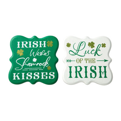 Glitzhome Wooden St. Patricks Day Tabletop Decor