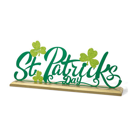 Glitzhome Metal St. Patricks Day Tabletop Decor, One Size, Green