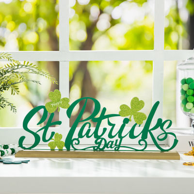 Glitzhome Metal St. Patricks Day Tabletop Decor