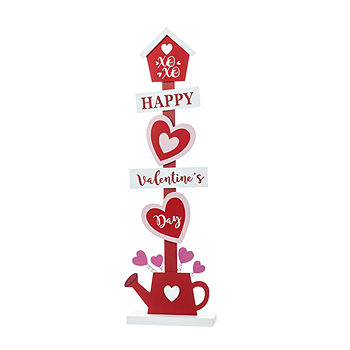 Glitzhome Wooden Heart Decor Valentines Day Porch Sign, Color: Red -  JCPenney
