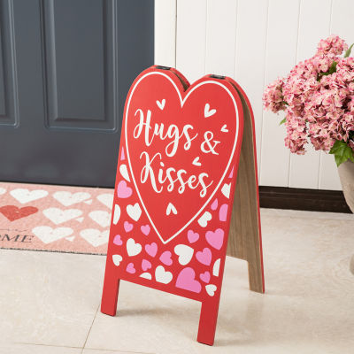 Glitzhome Easel  Decor Valentines Day Porch Sign