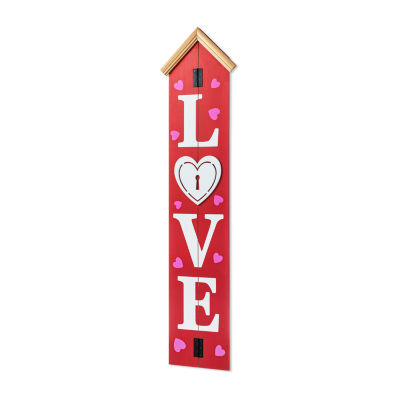 Glitzhome House-Shaped  Decor Valentines Day Porch Sign