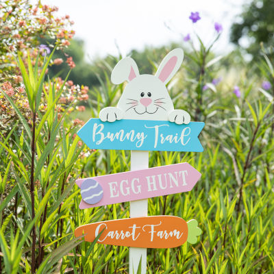 Glitzhome Wooden Bunny Easter Yard Art