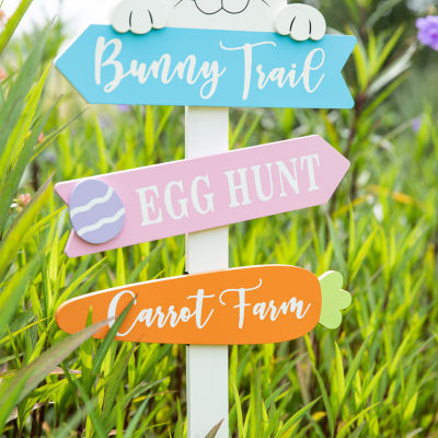 Glitzhome Wooden Bunny Easter Yard Art