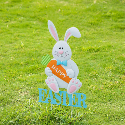 Glitzhome Metal Bunny Easter Yard Art