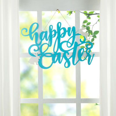 Glitzhome Easter Metal "Happy Easter" Door Hanger Wall Sign