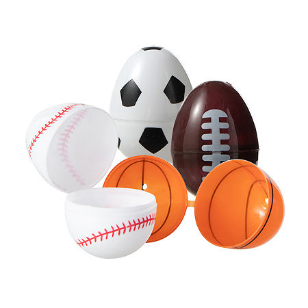 Glitzhome 48-pc Plastic Fillable Sports Easter Eggs, One Size, White