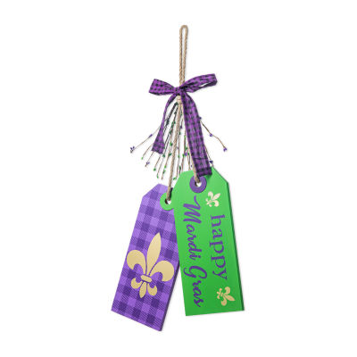 Glitzhome Mardi Gras Wooden Bookmark Door Hanger Wall Sign