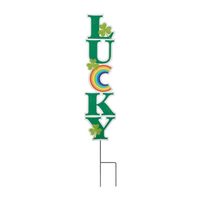 Glitzhome Metal Lucky St. Patricks Day Yard Art