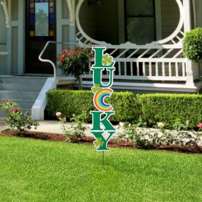 Glitzhome Metal Lucky St. Patricks Day Yard Art