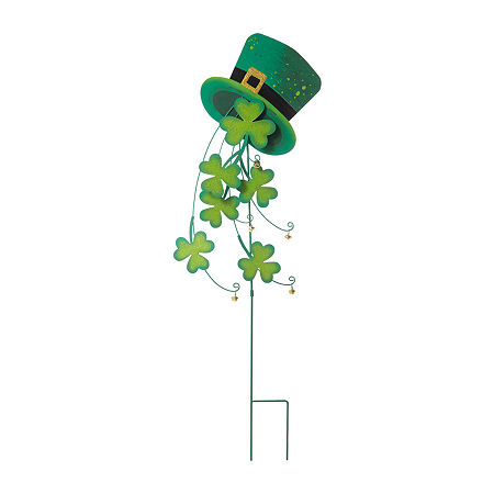 Glitzhome Shamrocks St. Patricks Day Yard Art, One Size, Green