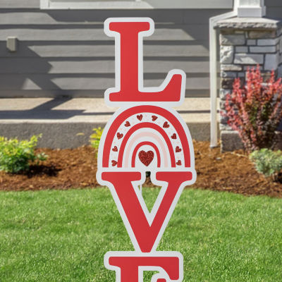 Glitzhome "Rainbow ""Love""""" Valentines Day Yard Art