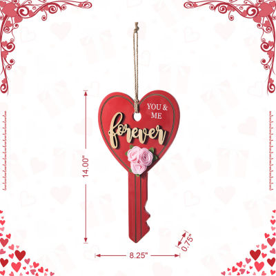 Glitzhome Valentine'S Key-Shaped Door Hanger Wall Sign