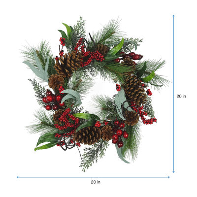 Kurt Adler Red Berry Indoor Christmas Wreath