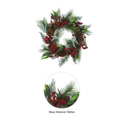 Kurt Adler Red Berry Indoor Christmas Wreath