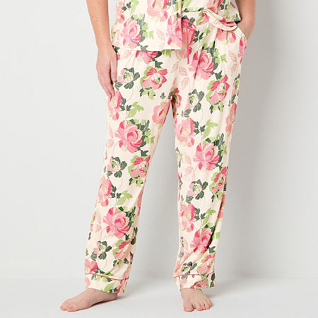 Liz Claiborne Cool and Calm Womens Plus Pajama Pants, 1x, White