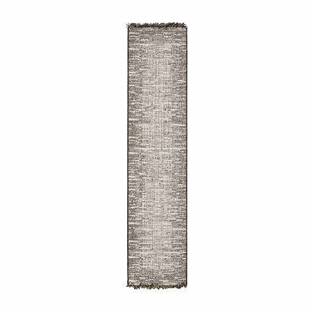 Covington Home Geneva Weathered Textures 22X90 Indoor Outdoor Rectangular Runner, One Size, Beige