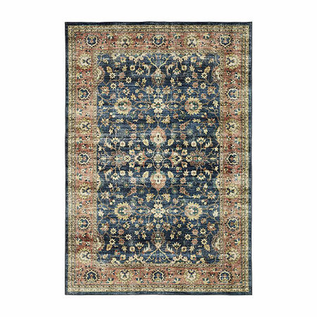 Covington Home Savannah Vintage Bordered Indoor Rectangular Area Rug, One Size, Blue