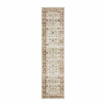 Covington Home Savannah Vintage Bordered 24X96 Indoor Rectangular Runner, One Size, Brown