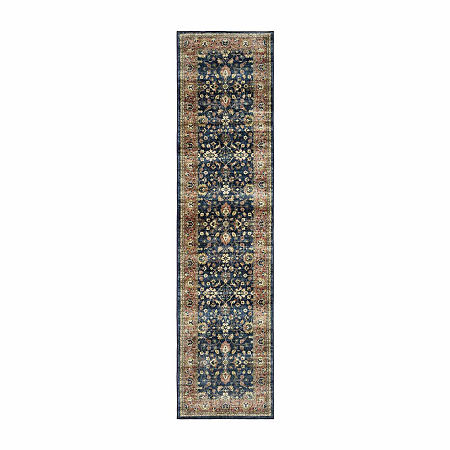 Covington Home Savannah Vintage Bordered 24X96 Indoor Rectangular Runner, One Size, Blue