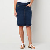 a.n.a Womens High Rise Stretch Fabric Denim Skirt