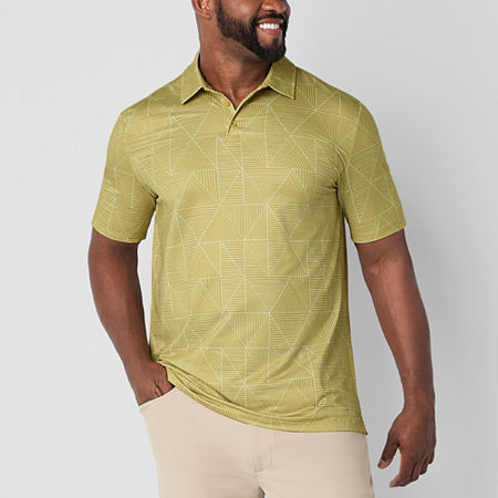 Stylus Printed Big and Tall Mens Regular Fit Short Sleeve Polo Shirt, 6x-large, Yellow