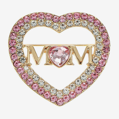 Monet Jewelry Mom Pink Glass Pin