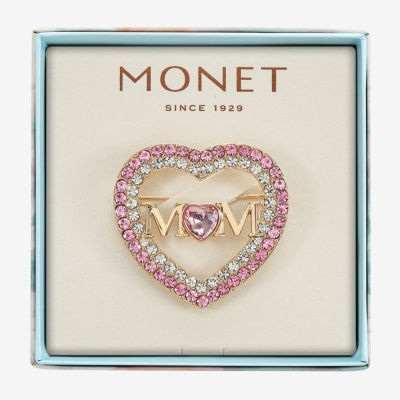 Monet Jewelry Mom Pink Glass Pin