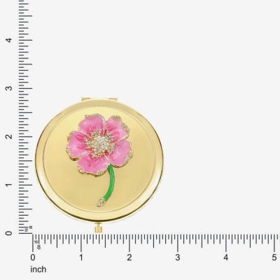 Monet Jewelry Gold Tone Flower Compact Mirror