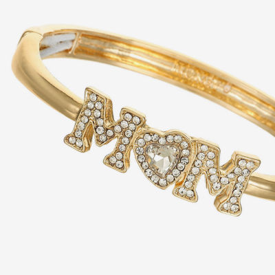 Monet Jewelry Mom Womens Glass Heart Bangle Bracelet