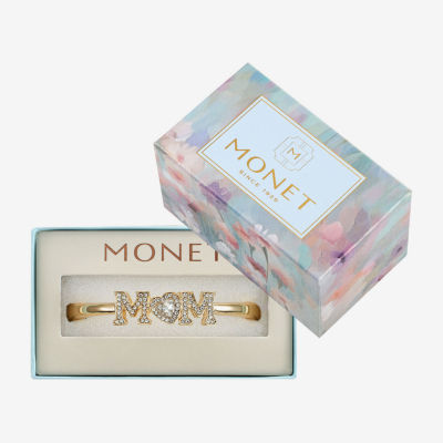 Monet Jewelry Mom Womens Glass Heart Bangle Bracelet