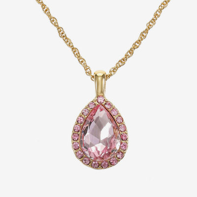 Monet Jewelry Womens Pink Glass Pear 2-pc. Jewelry Set