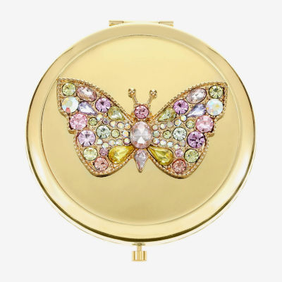 Monet Jewelry Gold Tone Butterfly Compact Mirror