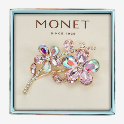Monet Jewelry Pink Glass Pin