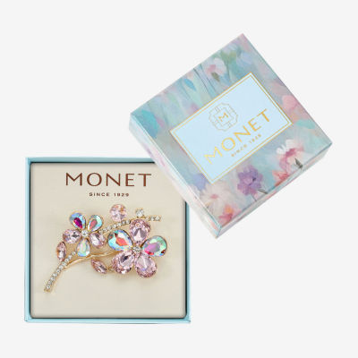Monet Jewelry Pink Glass Pin