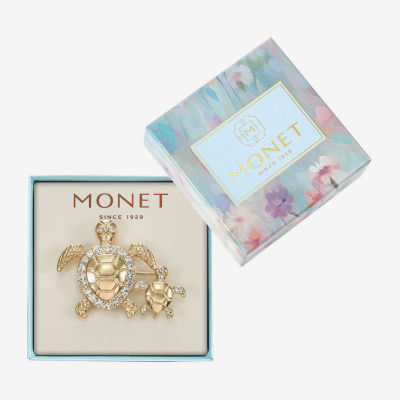 Monet Jewelry Turtle Glass Pin