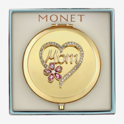 Monet Jewelry Mom Gold Tone Heart Compact Mirror